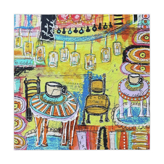 French Cafe Art, Coffee Art Design, French Cafe Design - Tablecloth