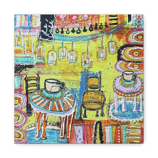 French Cafe Art, Coffee House Art - Canvas Gallery Wraps