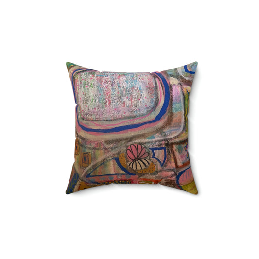 Over the Horizon Abstract Art - Spun Polyester Square Pillow