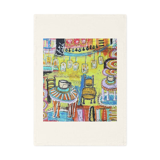 French Cafe design, France inspired, Coffee House Art - Cotton Tea Towel