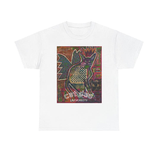 Cat Dad Unisex Tee, Father's Day Gift, Cat Lover T-Shirt, Original Cat Art Shirt, Heavy Cotton Top
