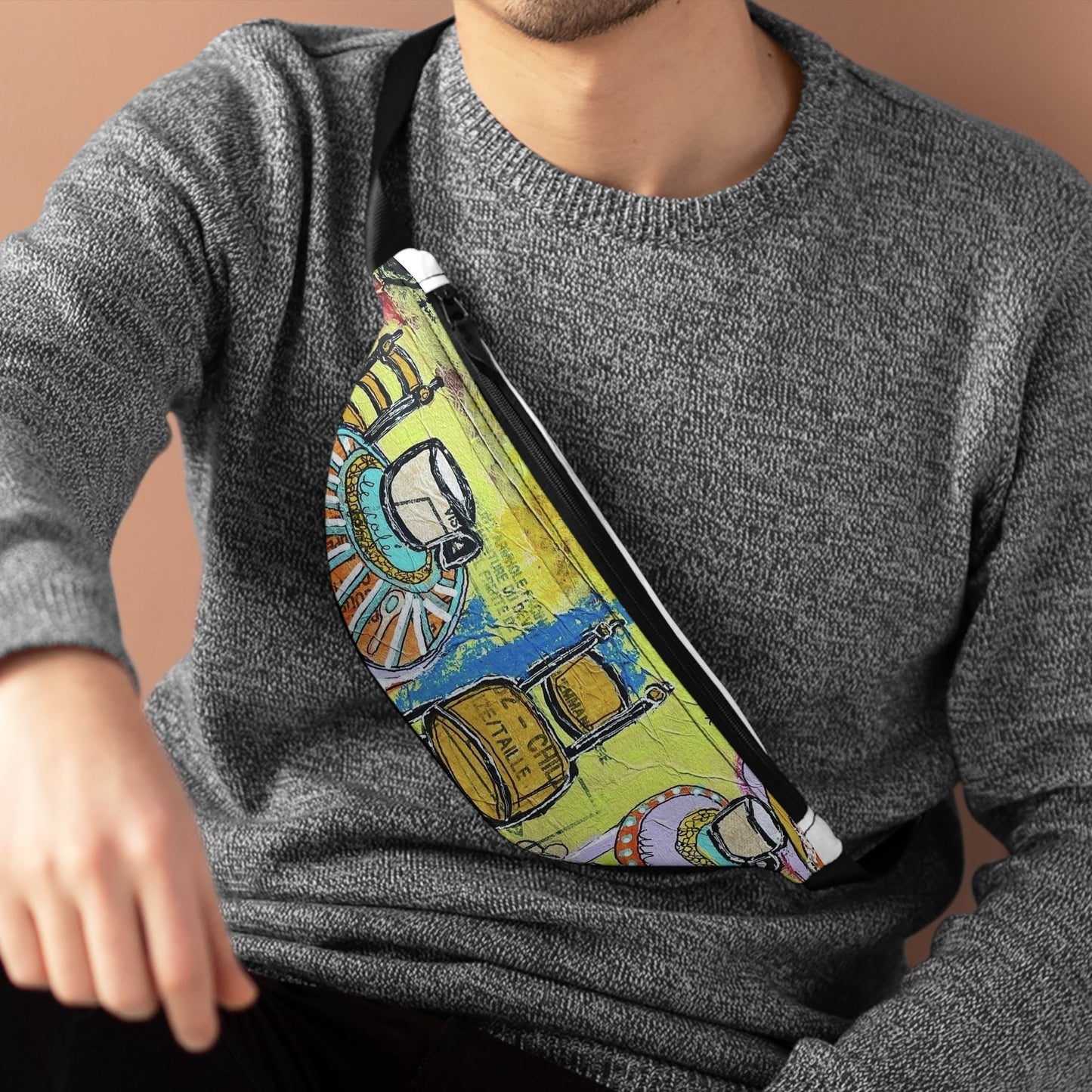 Fanny Pack - French Cafe design, France inspired, Coffee House Art