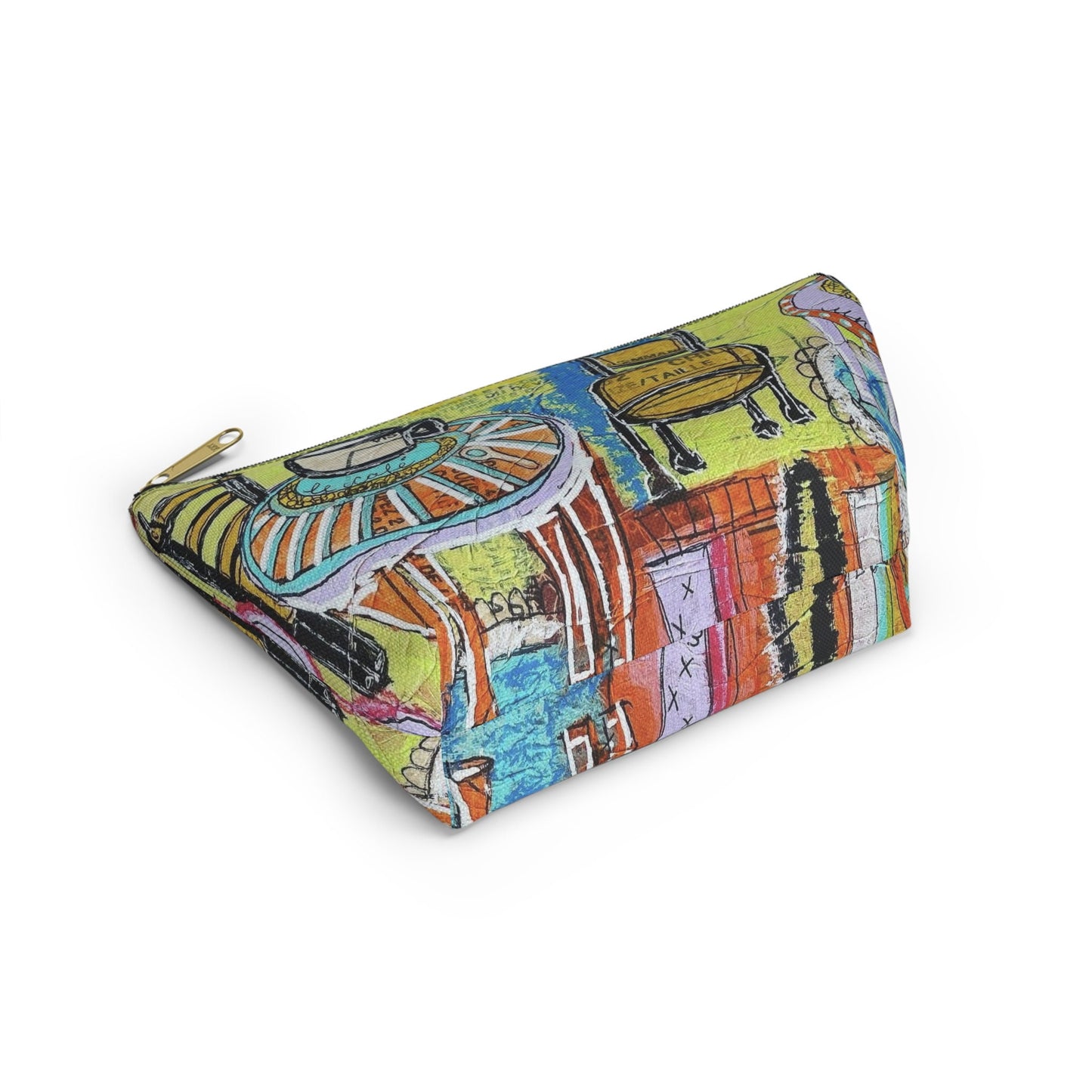 French cafe design, France inspired, Coffee House Art - Accessory Pouch w T-bottom