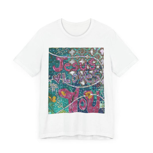 Boho Jesus Love You Unisex Tee, Christian Faith Shirt, Pressed Flower Design, Religious Graphic Tshirt, Inspirational Women Men Top
