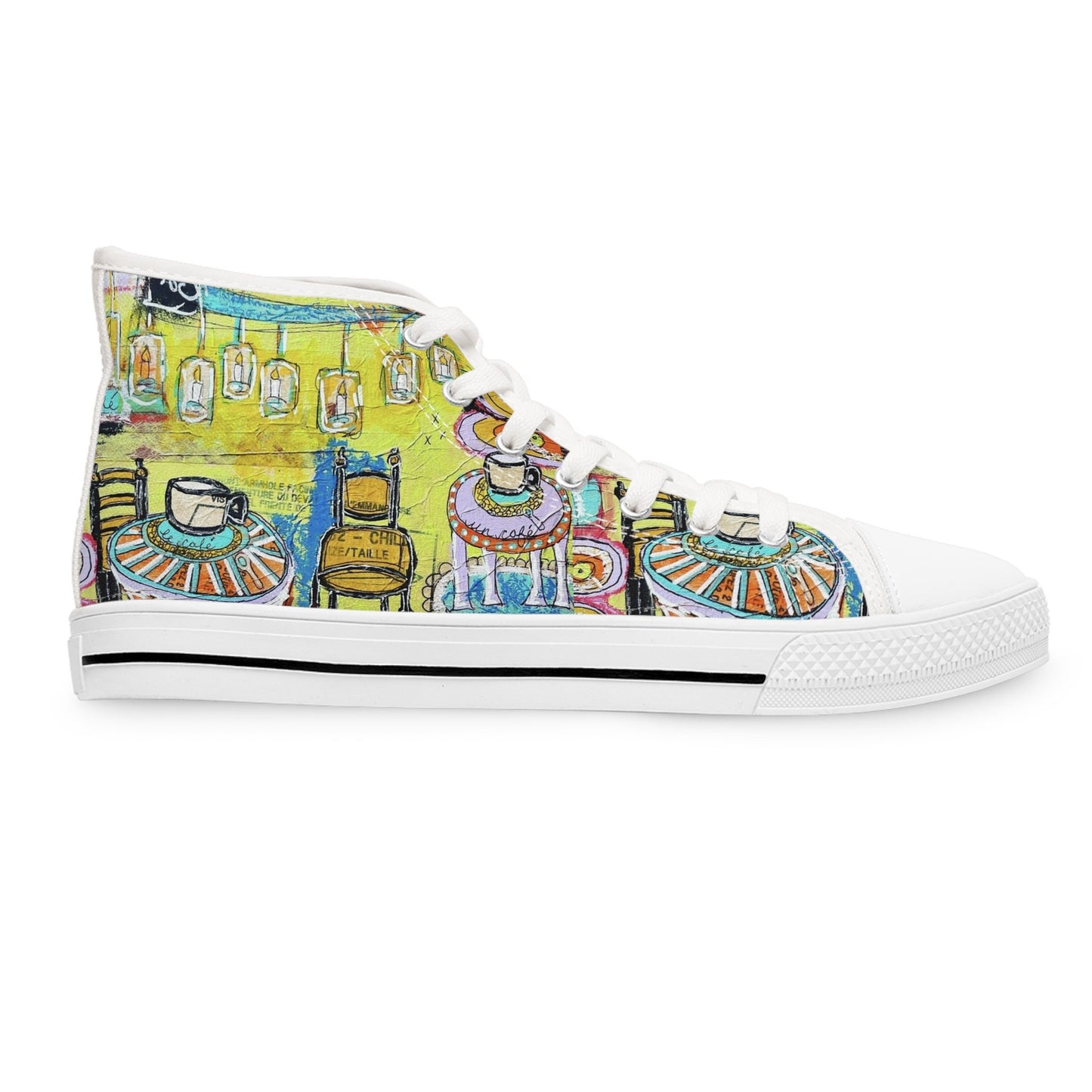 French Cafe - Women's High Top Sneakers