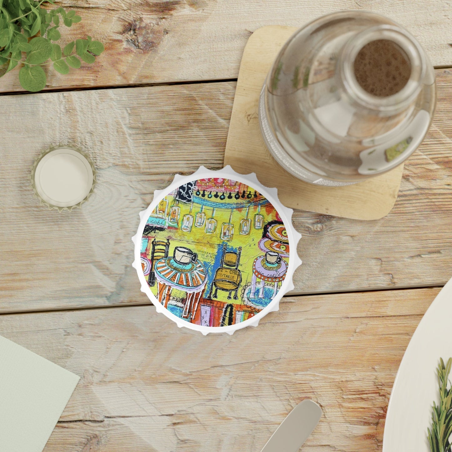 French Cafe Design, French inspired, Coffee House Design - Bottle Opener