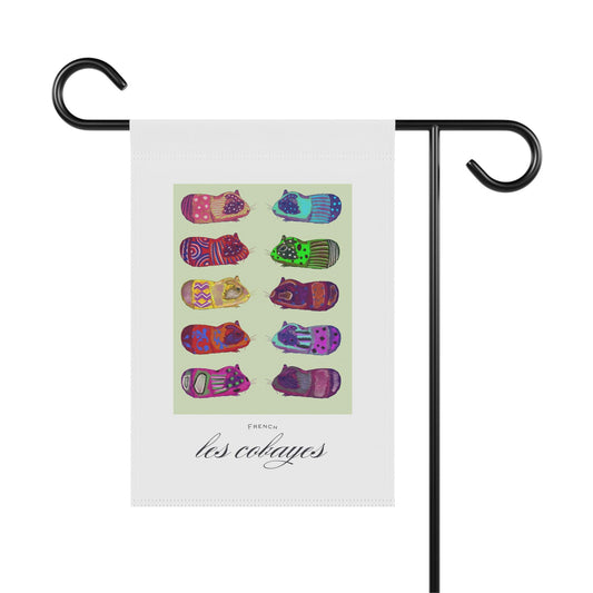 Garden Flag, Les Cobayes, French Guinea Pigs, Colorful Guinea Pigs Flag, Outdoor House Decor, Yard Sign for Guinea Pig Lovers