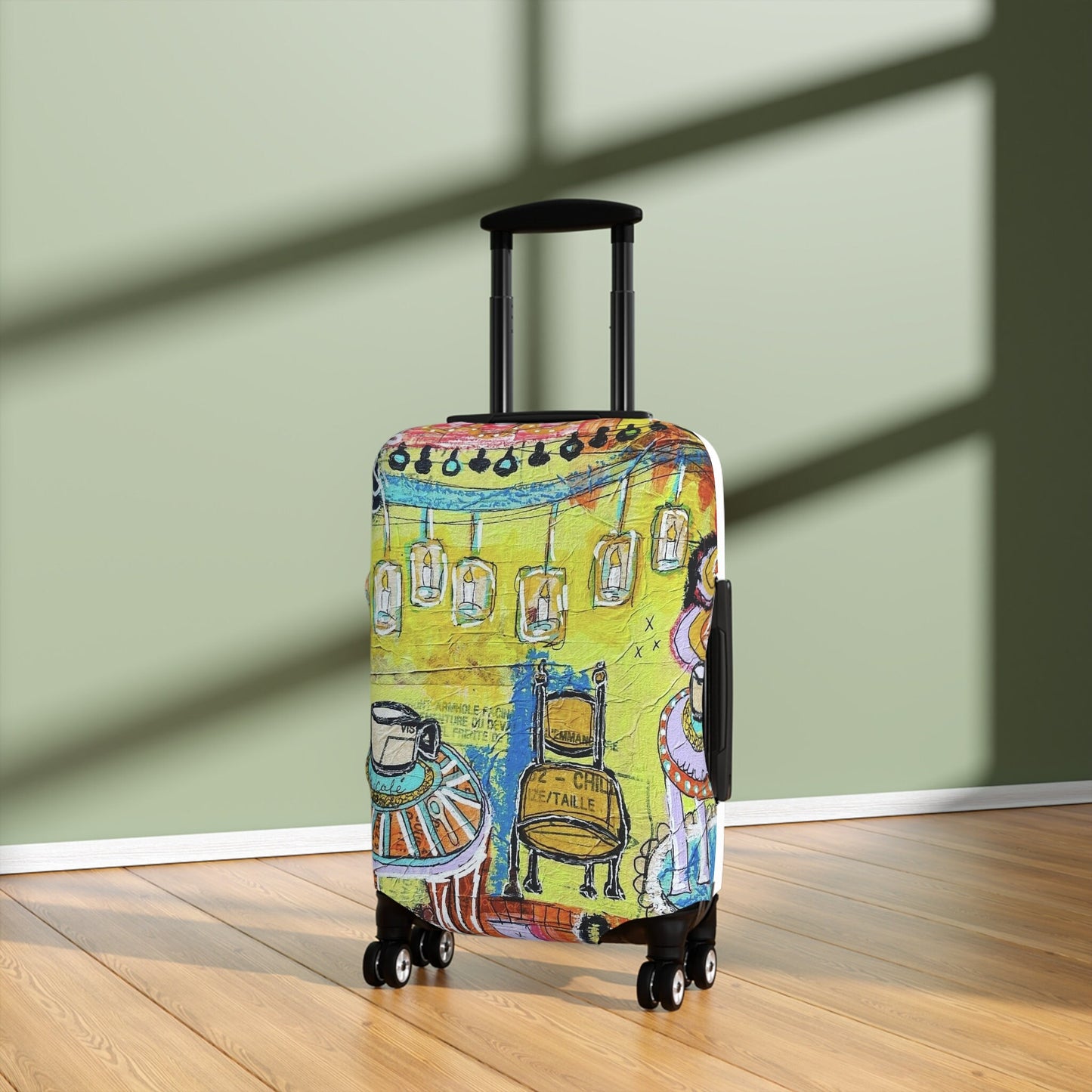 Luggage Cover - French Cafe Design, France inspired, Coffee House Art