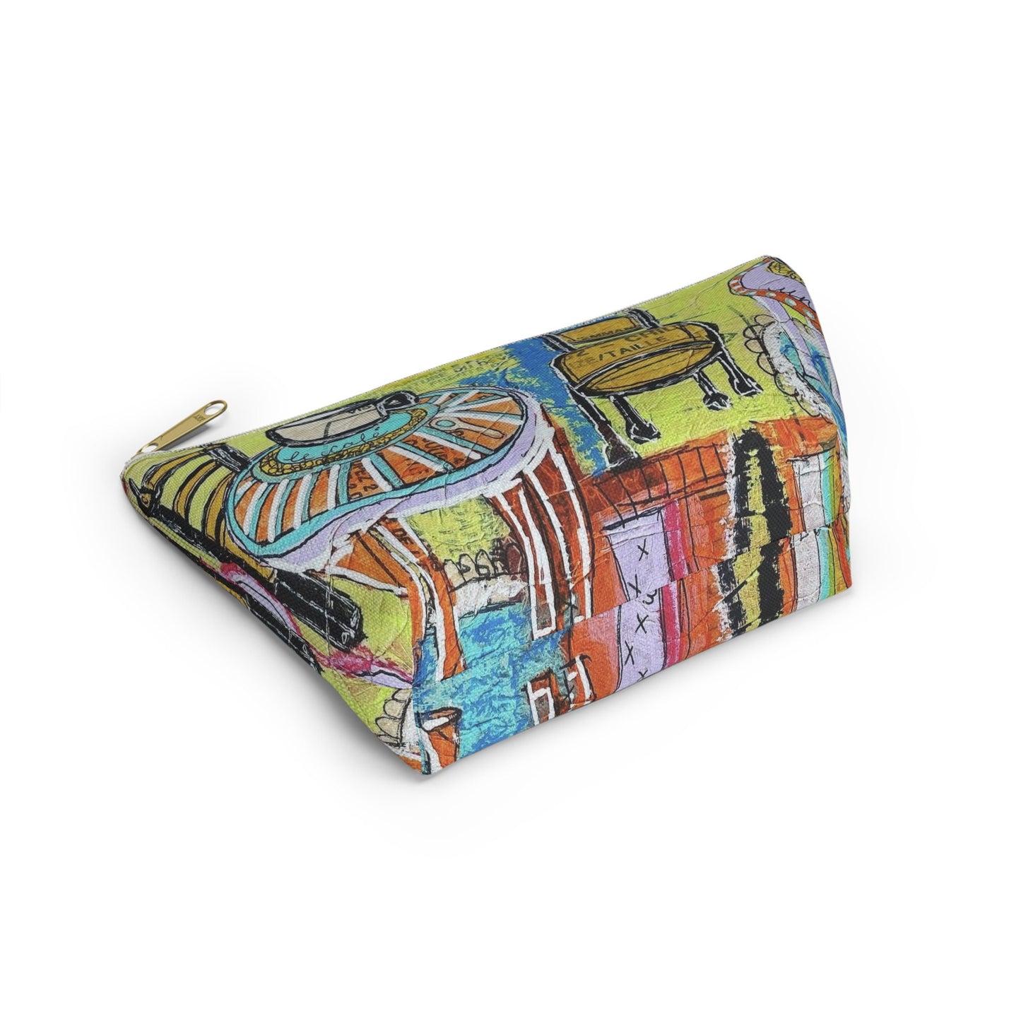 French cafe design, France inspired, Coffee House Art - Accessory Pouch w T-bottom