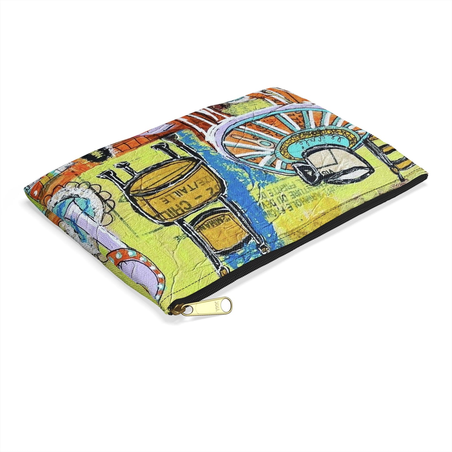 French cafe design, France inspired, coffee house art - Accessory Pouch