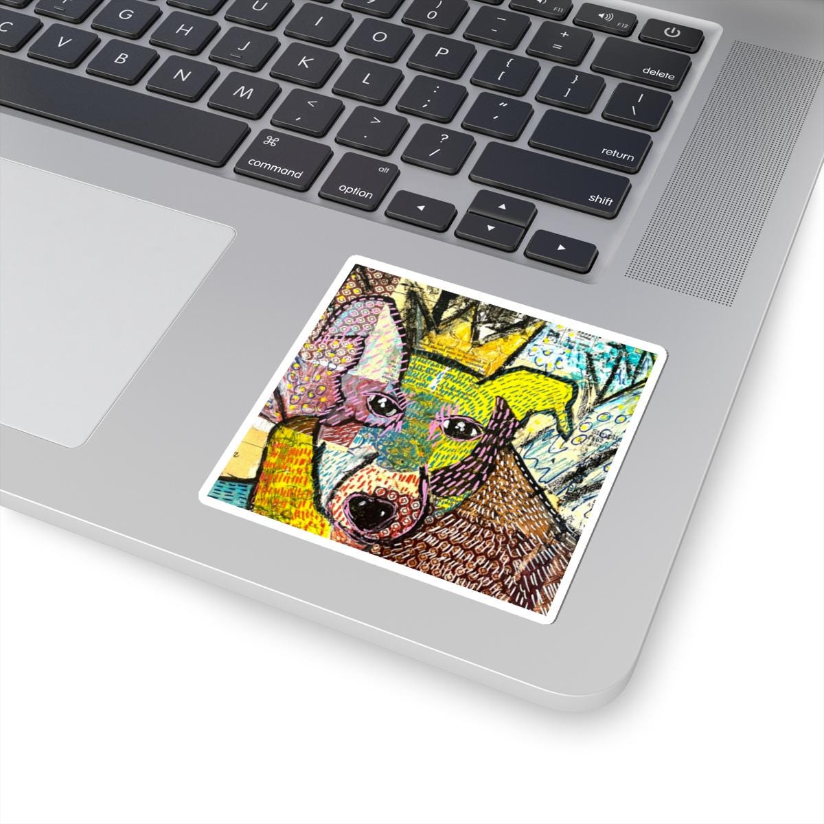 K-9 Dog Art Kiss-Cut Stickers - Perfect Gift for Pet Lovers, Laptop Decals, Cute Puppy Illustration, Dog Lover Present, Animal Art