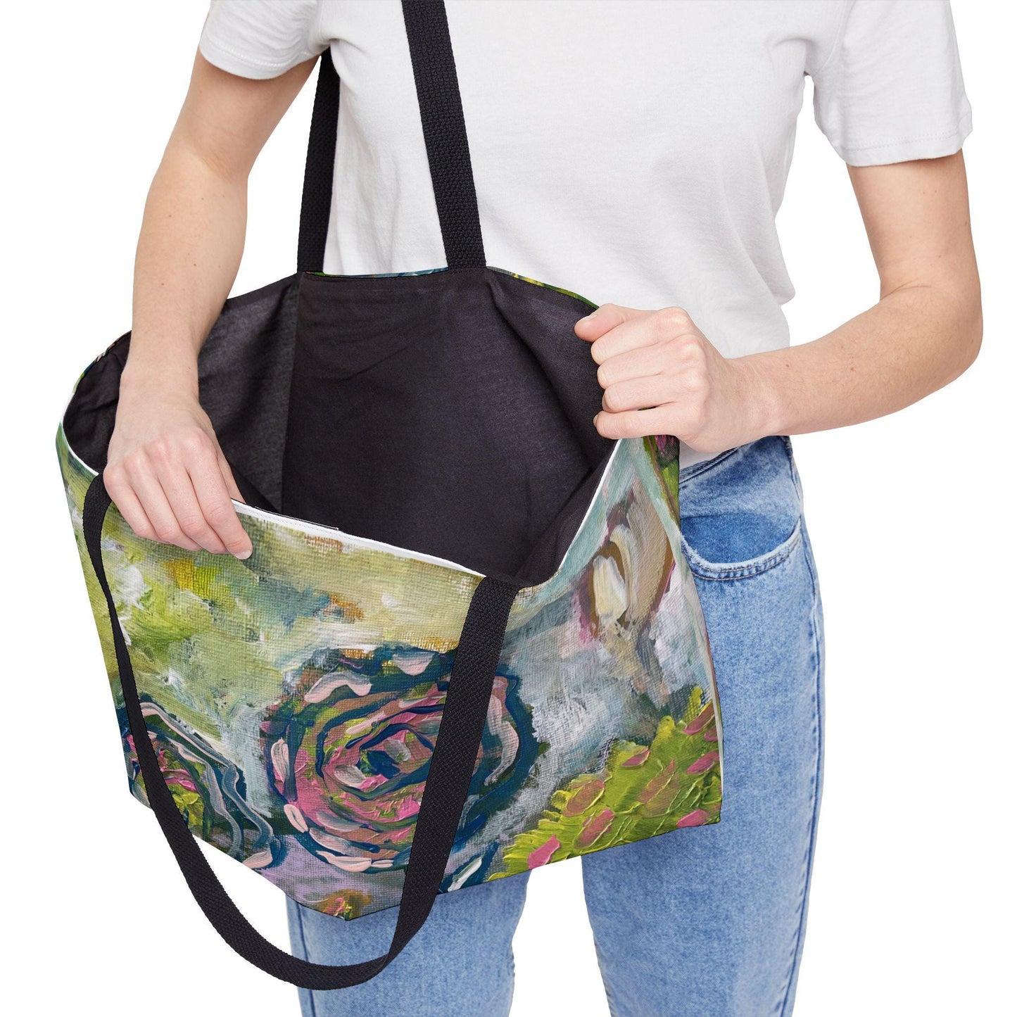 Colorful Floral Whimsy Weekender Tote Bag - Abstract Floral Art, Bursting Blooms, Beach Bag, Pop of Color, Playful Summer Tote
