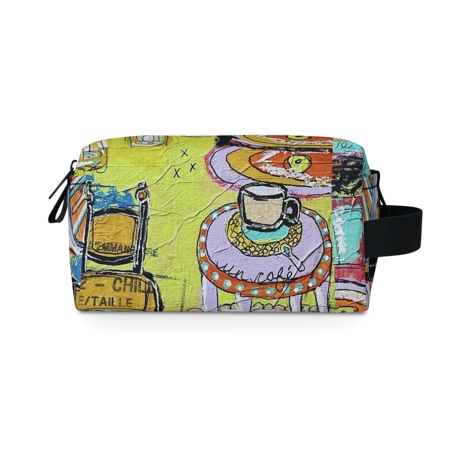 French Cafe Design, France inspired, French Coffee House Art - Toiletry Bag