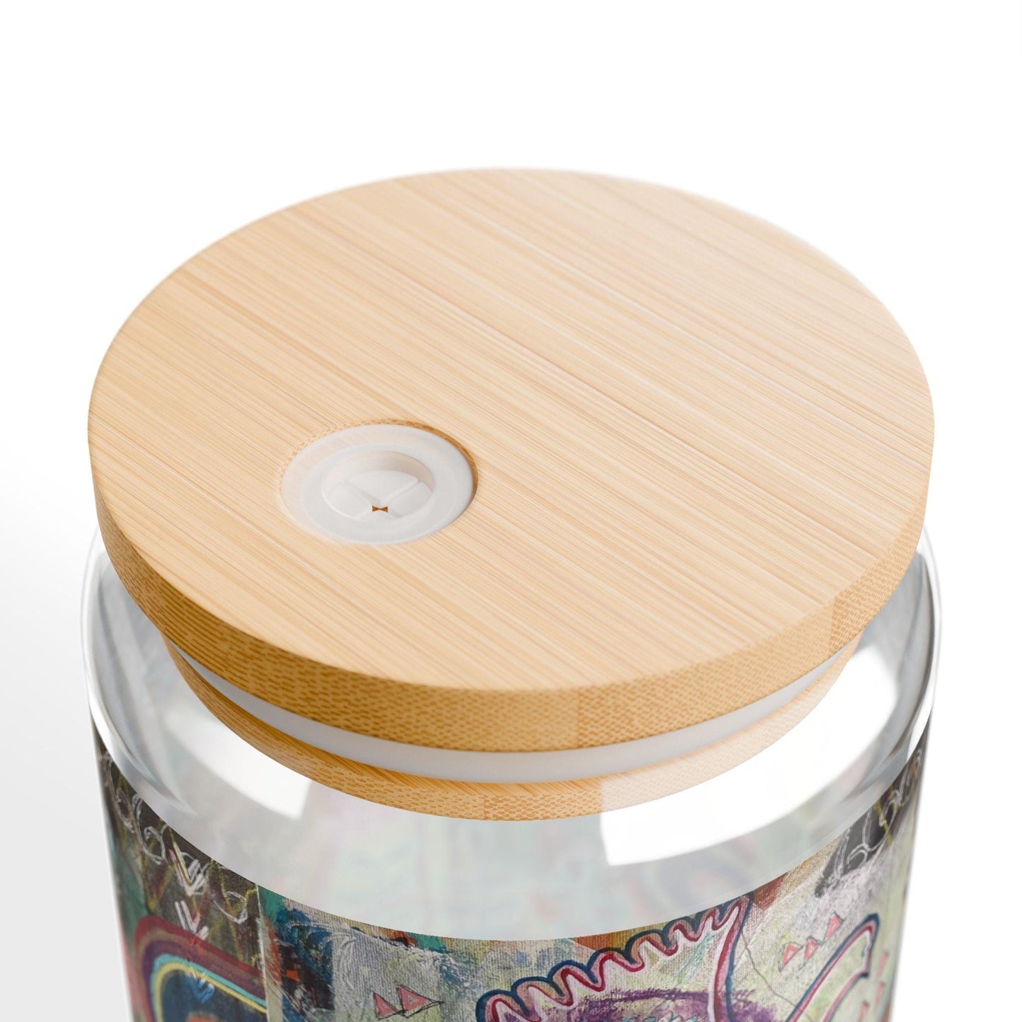 Boho Nature-Inspired Art Sipper Glass, Eco-Friendly Drinkware, 16oz Glass, Handblown Bohemian Drink Cup, Whimsical Floral Design,