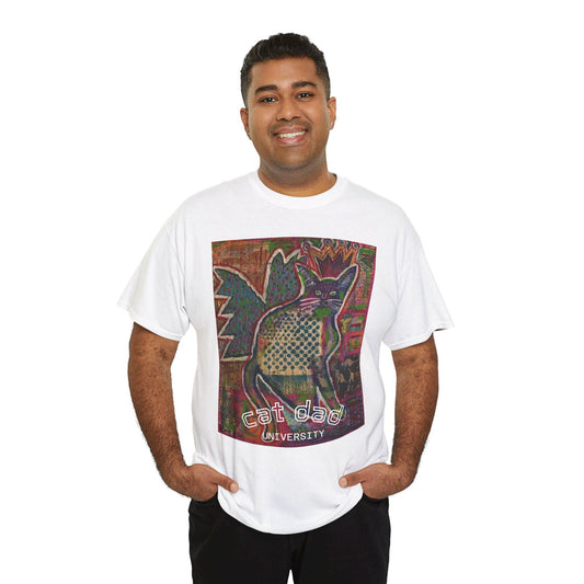 Cat Dad Unisex Tee, Father's Day Gift, Cat Lover T-Shirt, Original Cat Art Shirt, Heavy Cotton Top