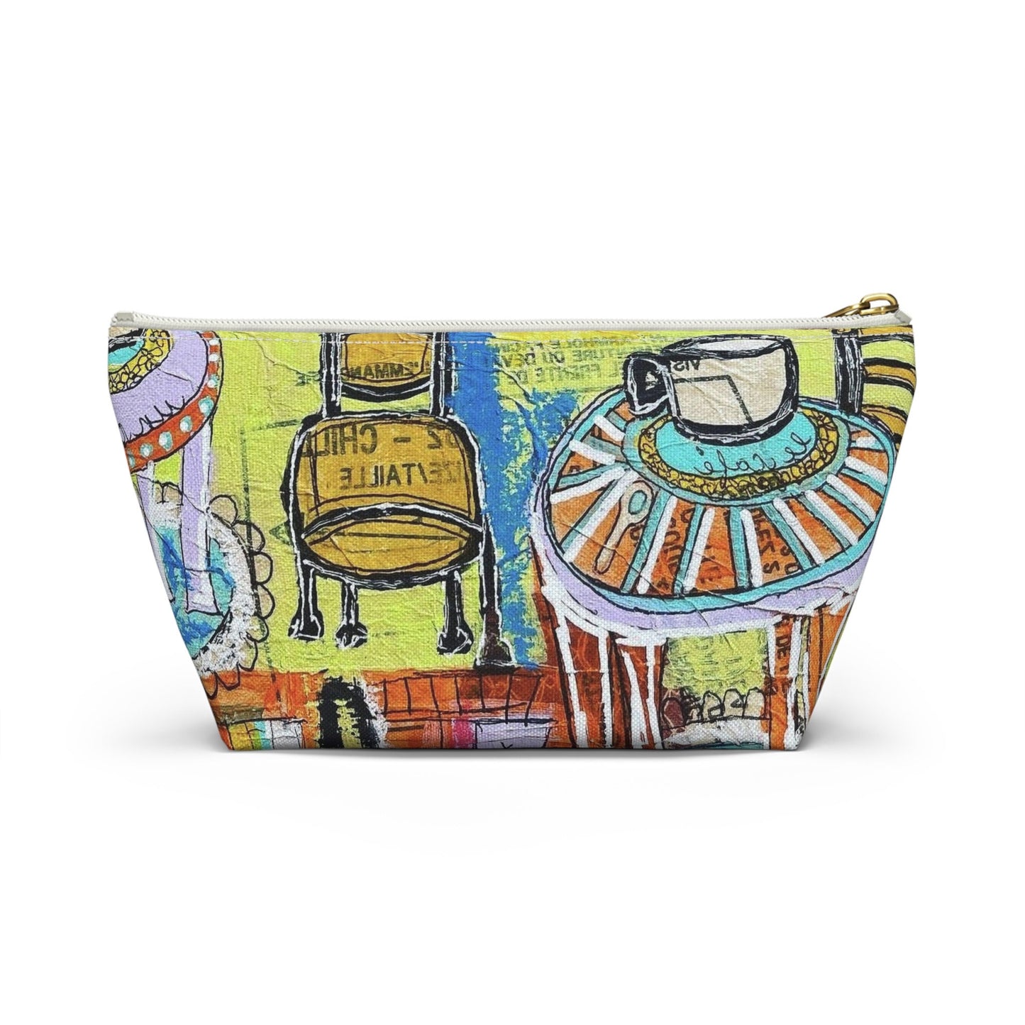 French cafe design, France inspired, Coffee House Art - Accessory Pouch w T-bottom