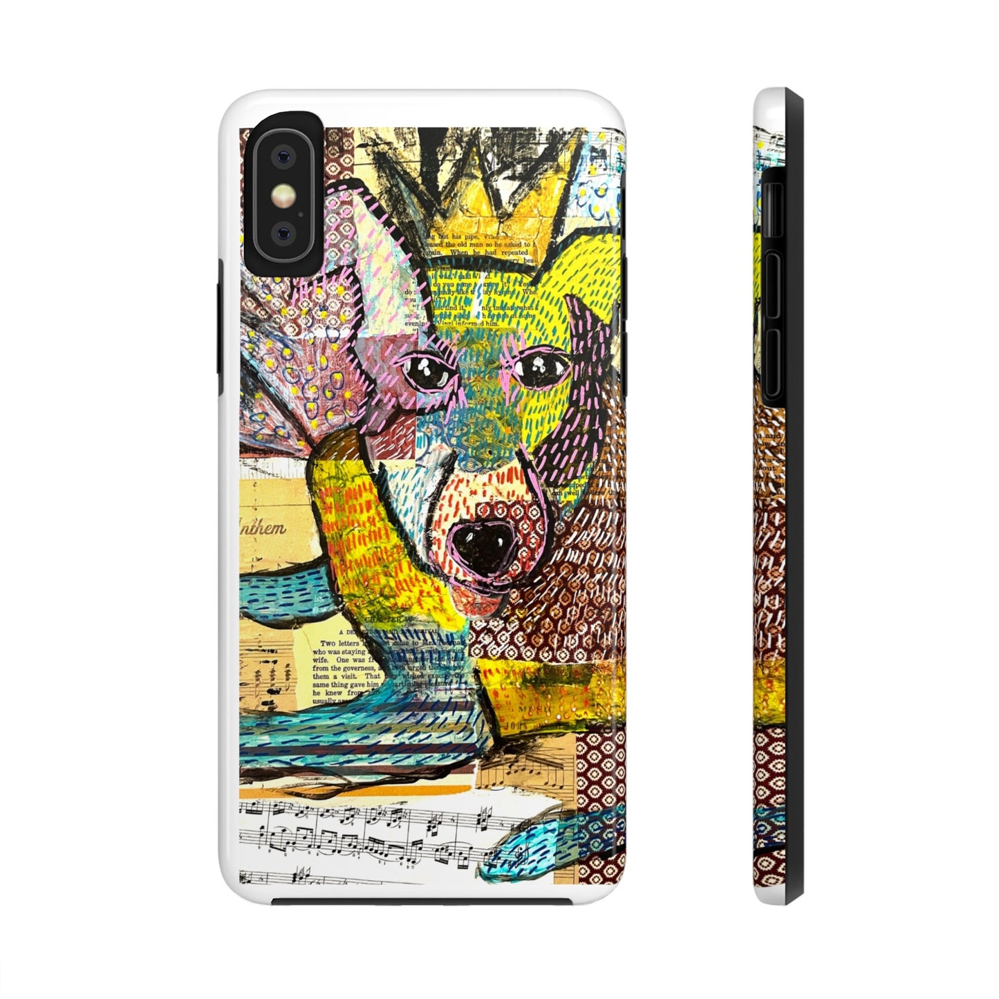 Tough Phone Cases - Mixed Media Dog Design, dog, i love dogs, doggo, dog design