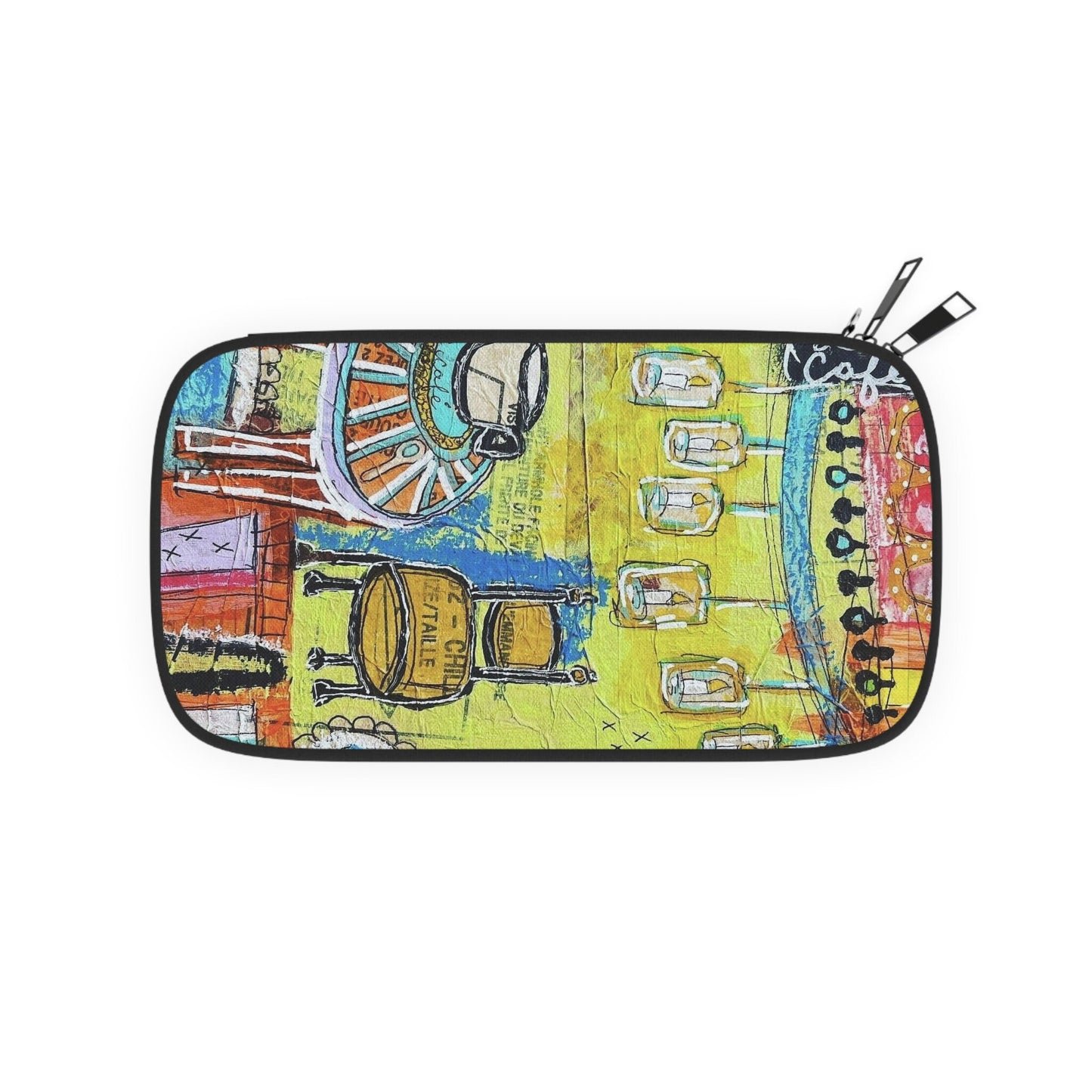 French Cafe Design, France inspired, French Coffee House Art - Passport Wallet