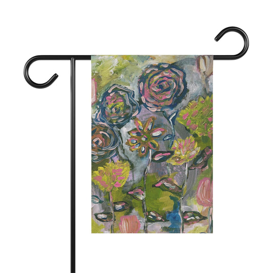 Garden Flag for Home Decor, Floral Outdoor Banner, Colorful Springtime Decoration, Beautiful Yard Art, Gifts for Garden Lovers