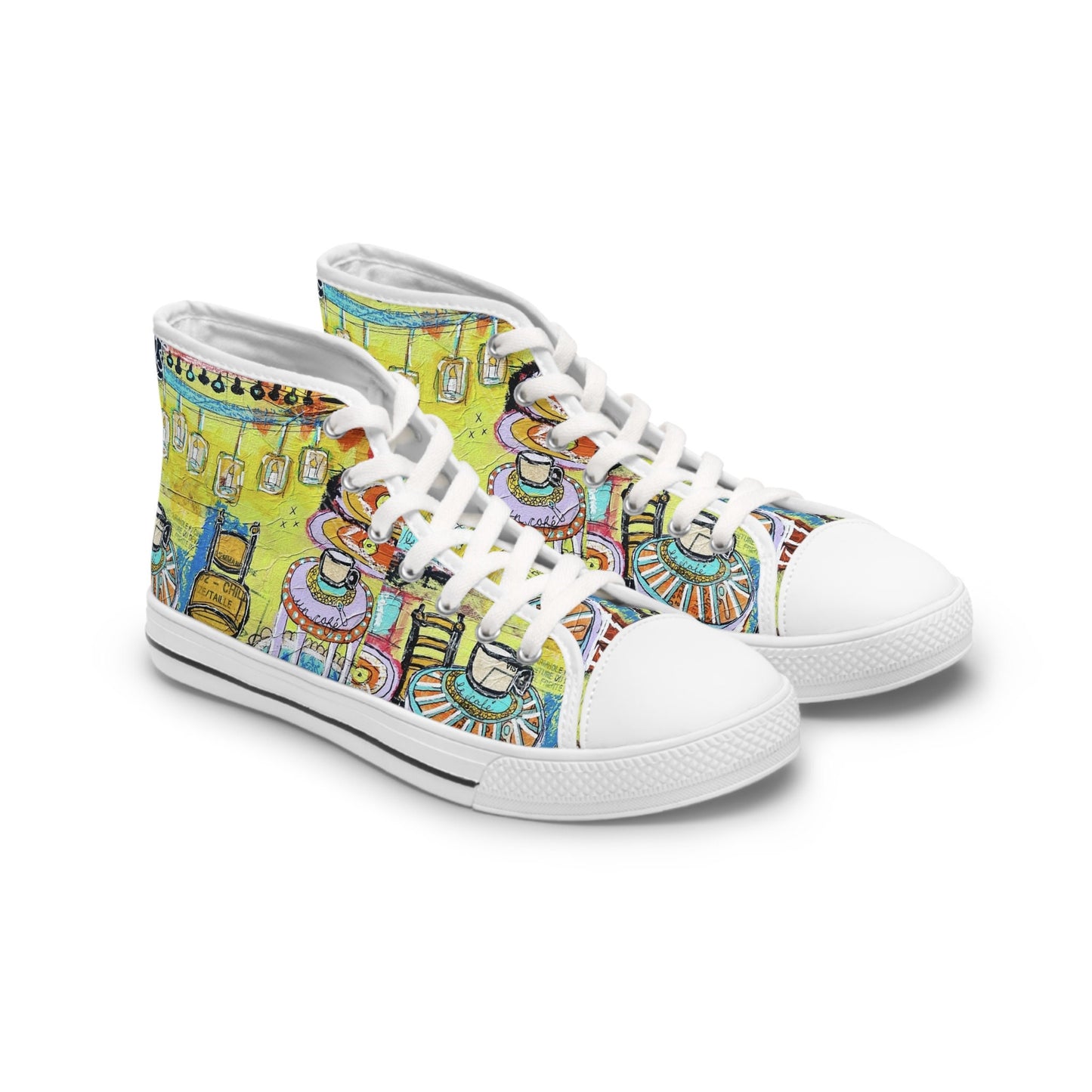 French Cafe - Women's High Top Sneakers