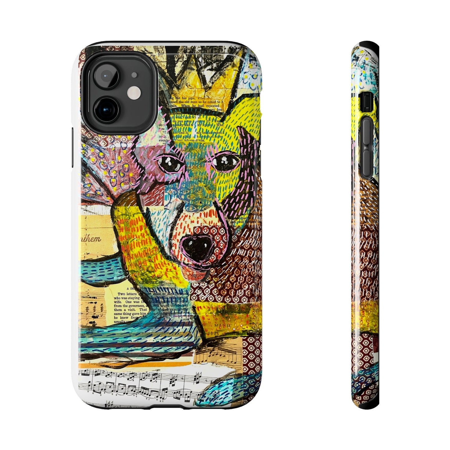 Tough Phone Cases - Mixed Media Dog Design, dog, i love dogs, doggo, dog design