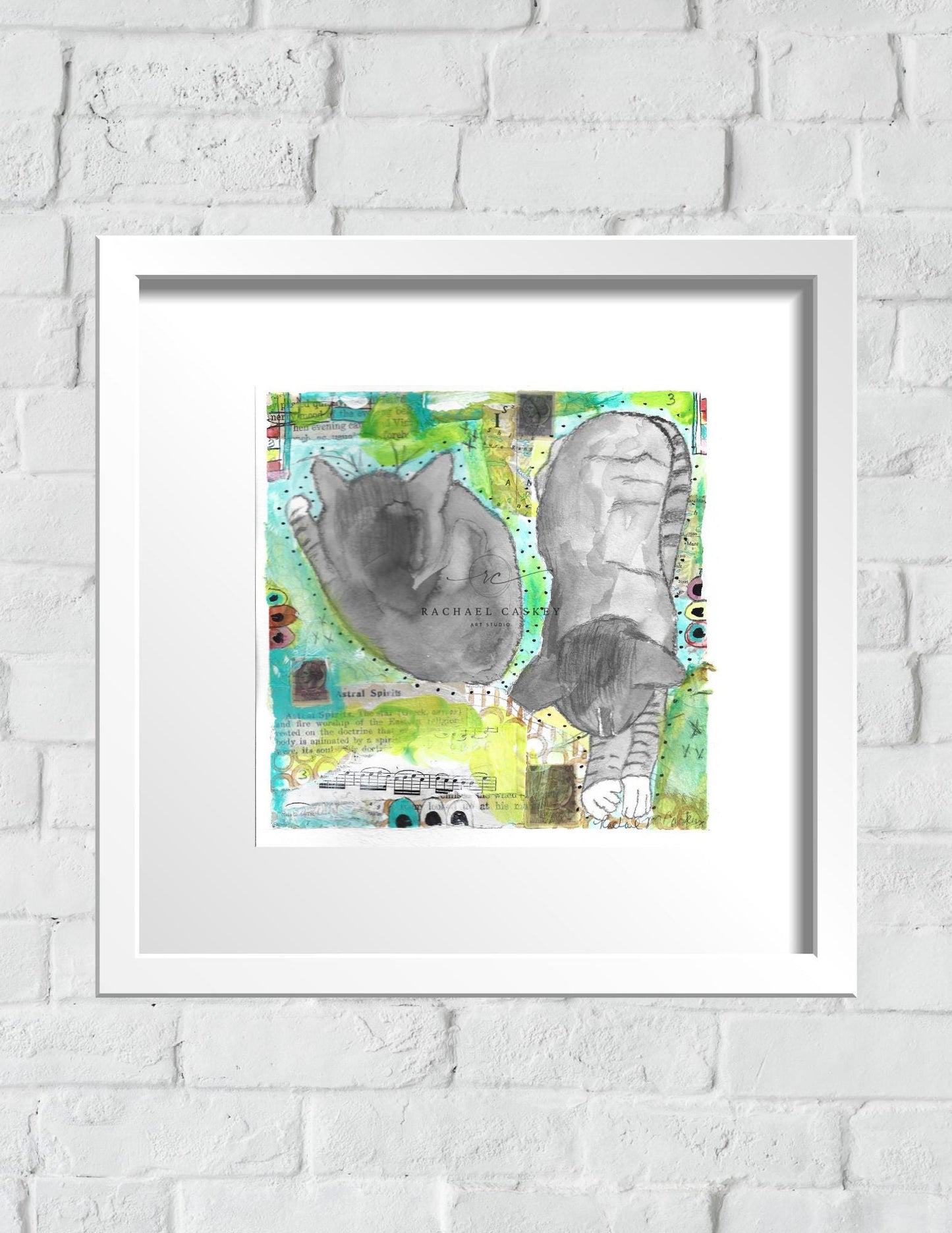 Cosmic Cat Dreams | Whimsical Printable Wall Art for Cat Lovers | 8x8 Digital Download  | Original Piece +5 Bonus Filters