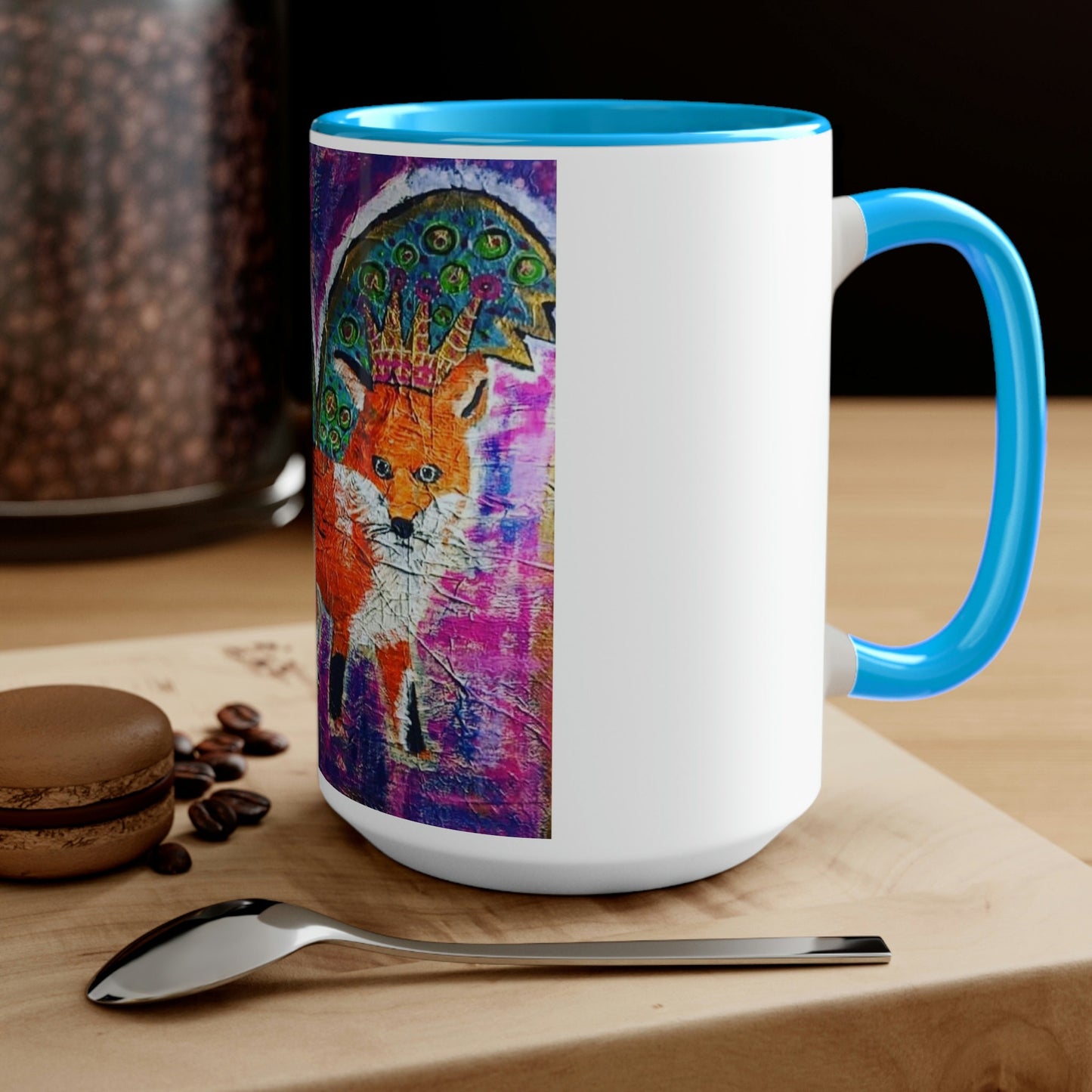 Two-Tone Coffee Mugs, 15oz - Fox King
