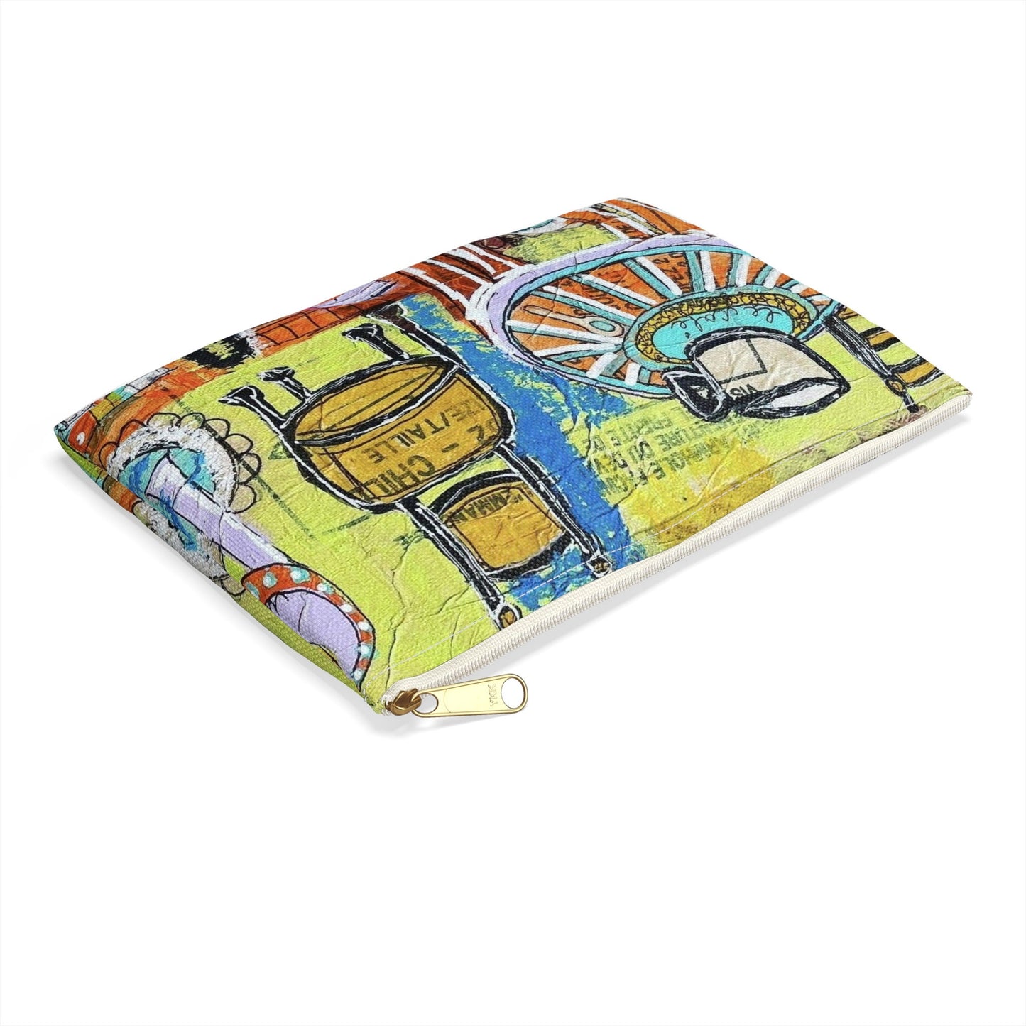 French cafe design, France inspired, coffee house art - Accessory Pouch