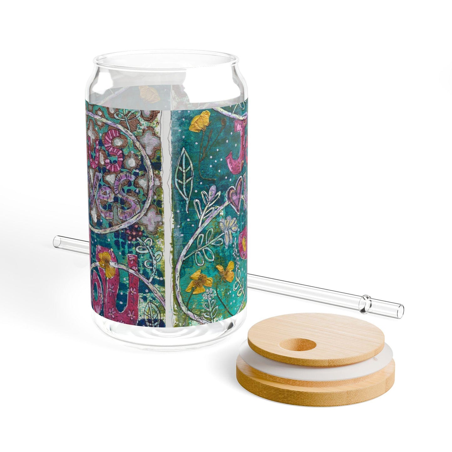 Jesus Loves You Sipper Glass, Christian Faith 16oz Tumbler, Inspirational Message, Religious Straw Cup, Christian Gift, Religious Drinkware,