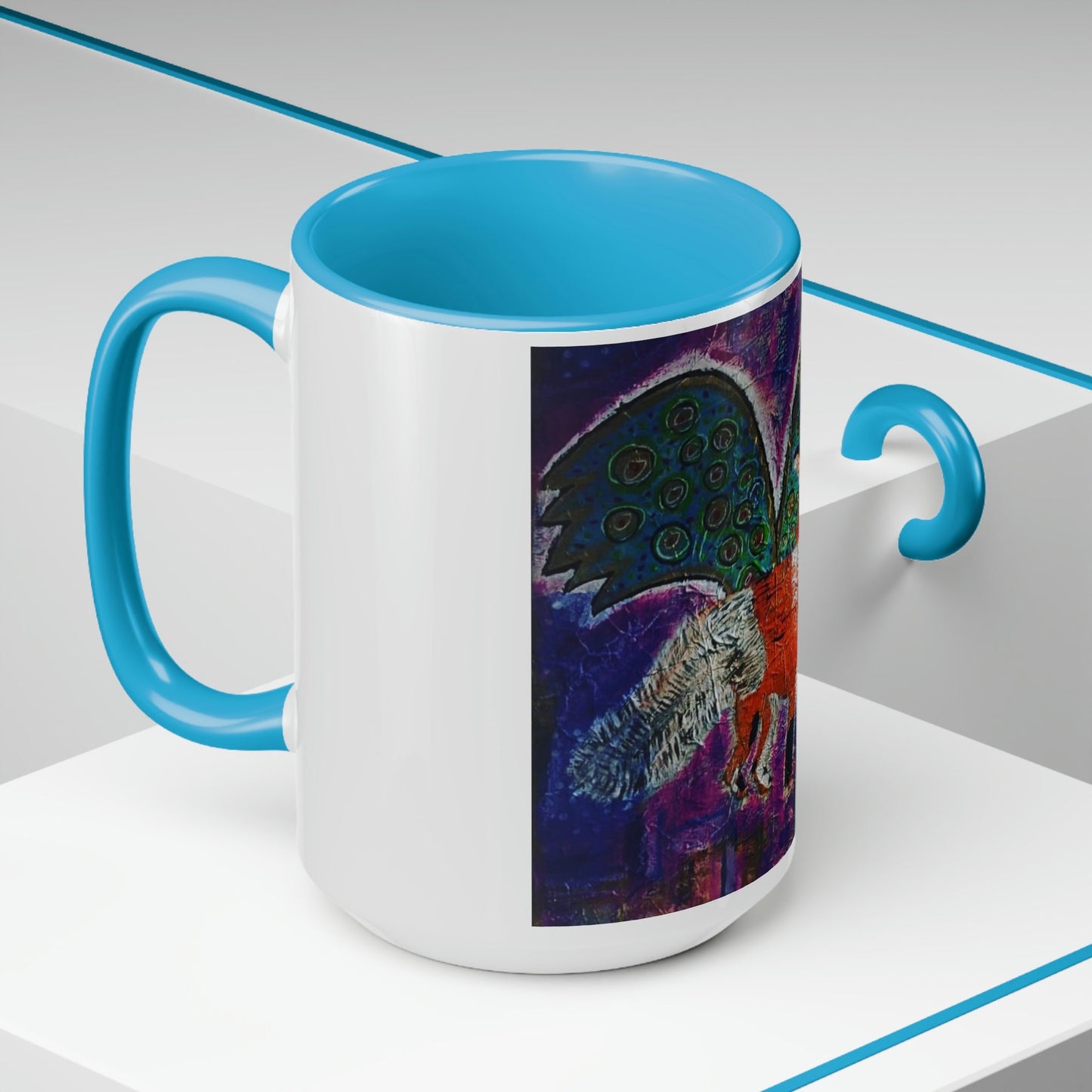 Two-Tone Coffee Mugs, 15oz - Fox King