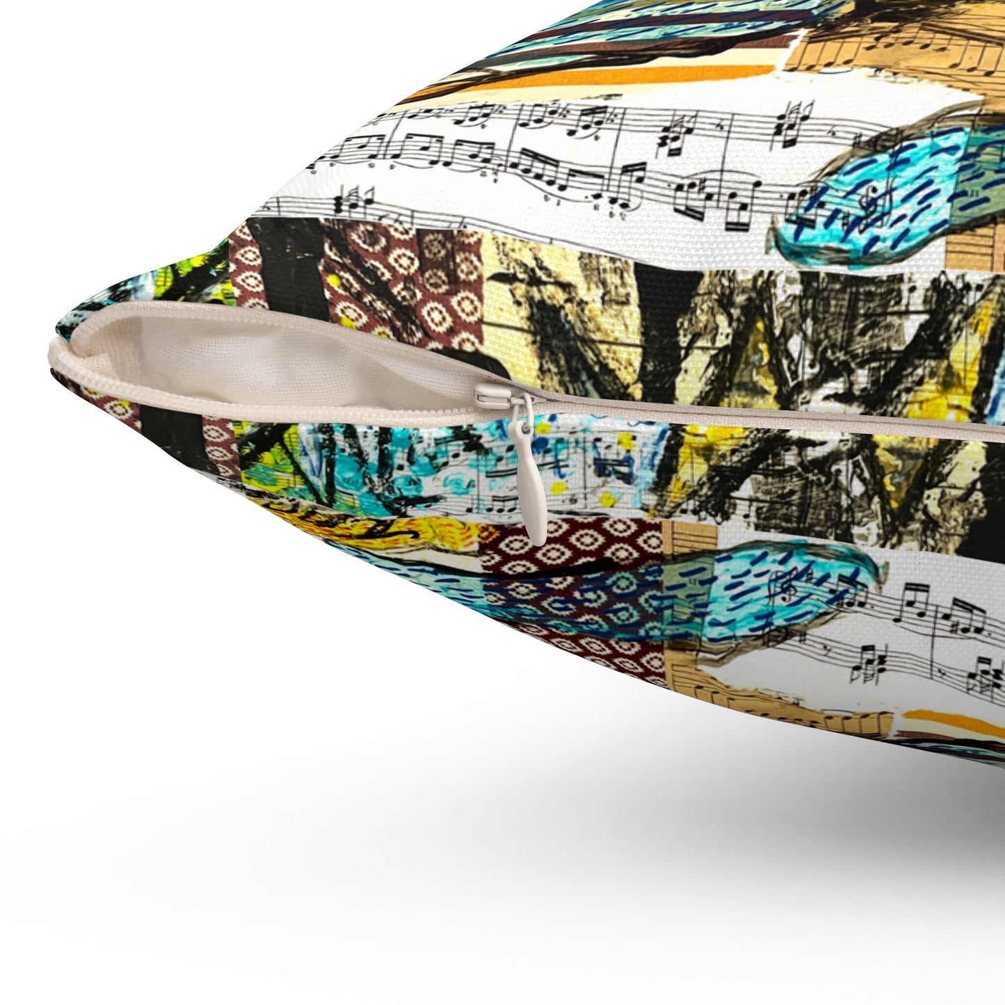 Mixed Media Dog Spun Polyester Square Pillow