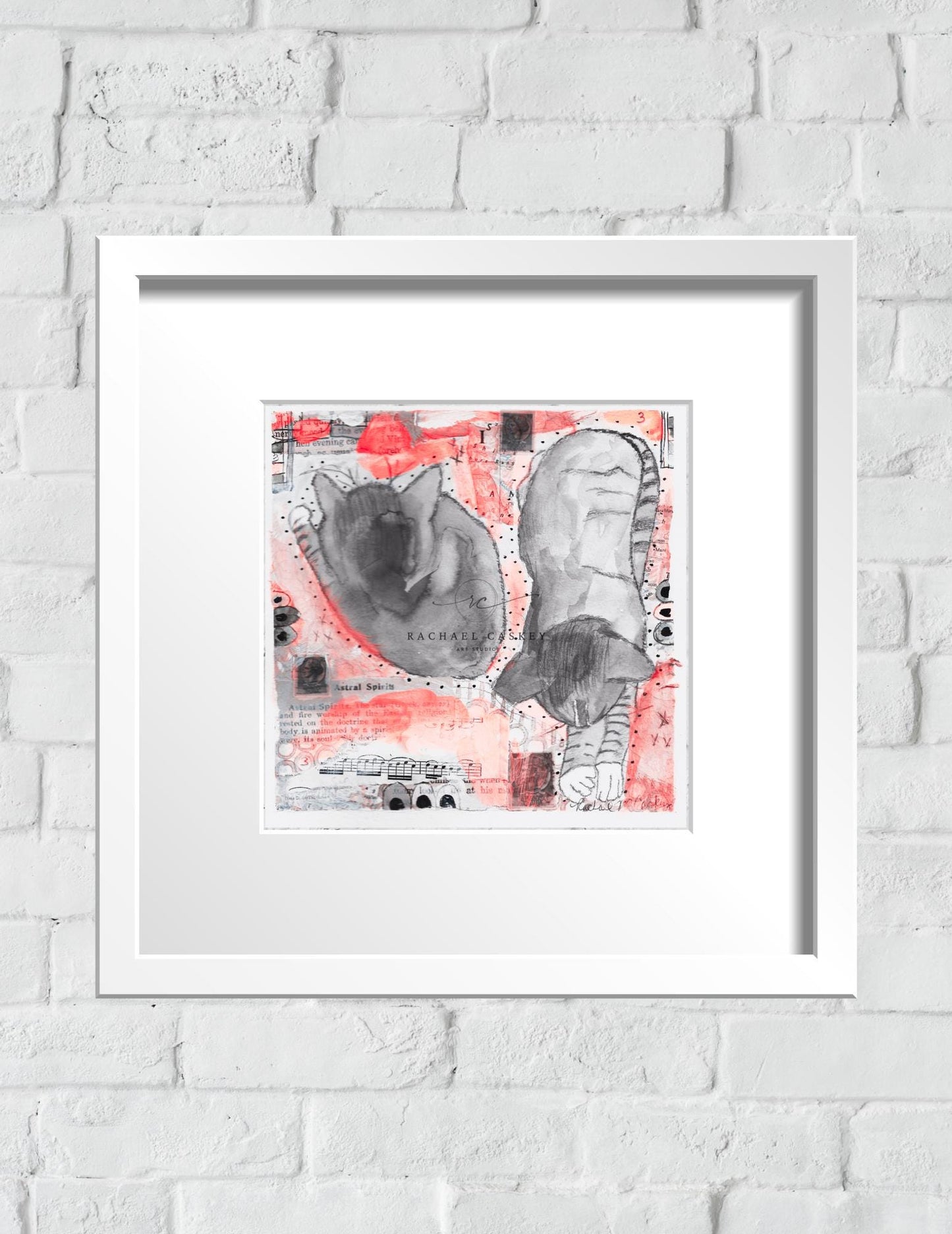 Cosmic Cat Dreams | Whimsical Printable Wall Art for Cat Lovers | 8x8 Digital Download  | Original Piece +5 Bonus Filters