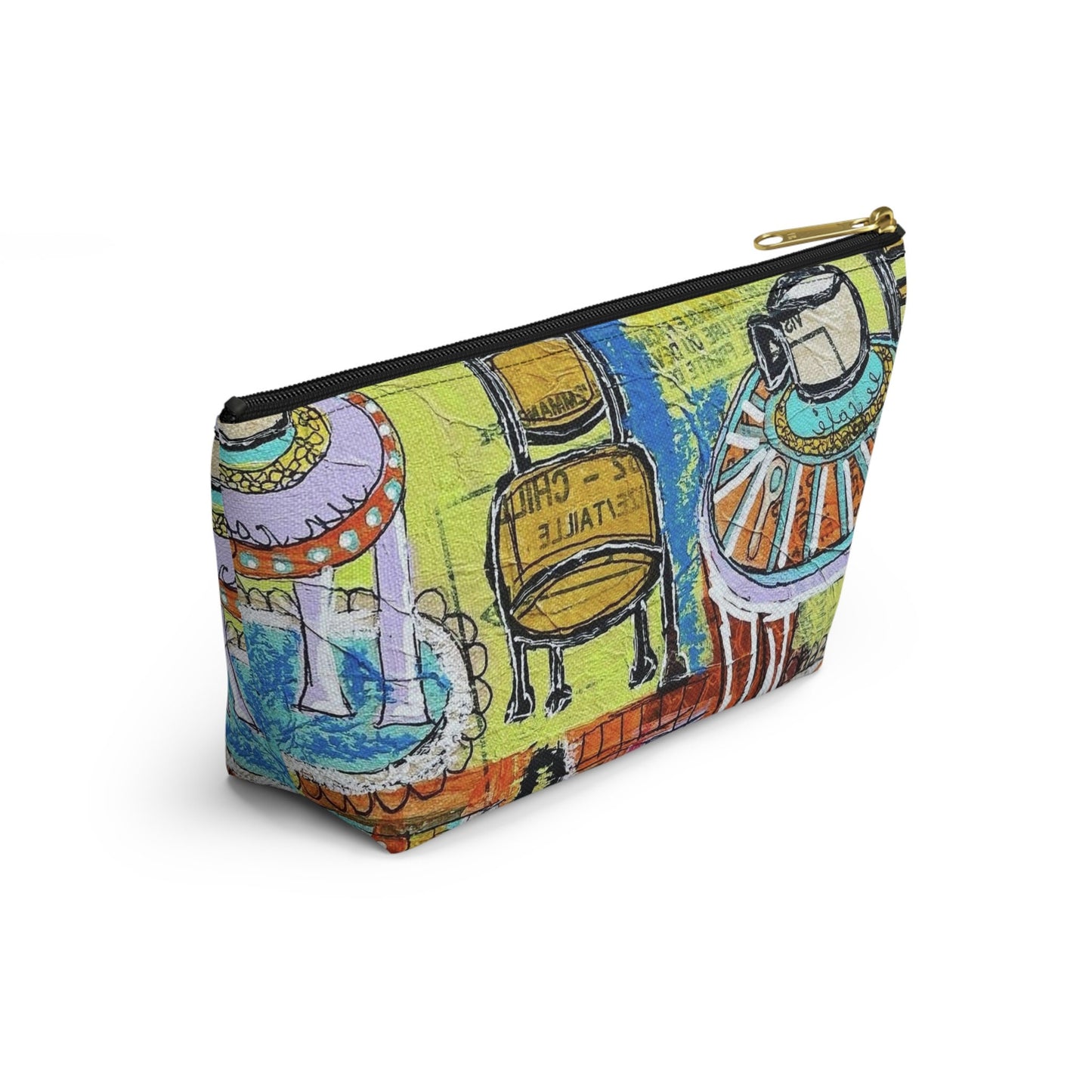 French cafe design, France inspired, Coffee House Art - Accessory Pouch w T-bottom