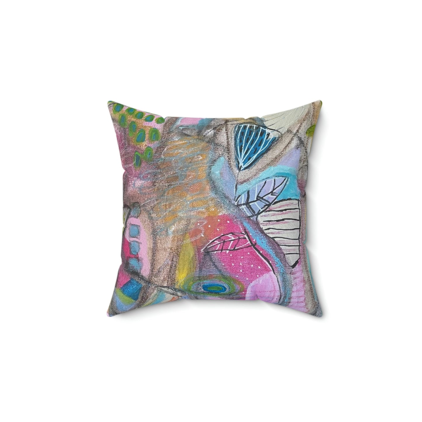 Hello, Spring Abstract Art - Spun Polyester Square Pillow