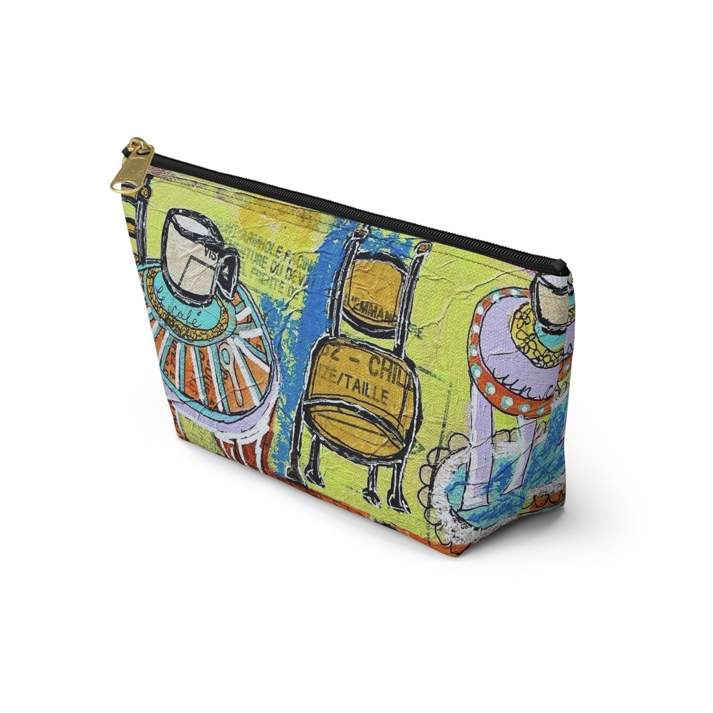 French cafe design, France inspired, Coffee House Art - Accessory Pouch w T-bottom