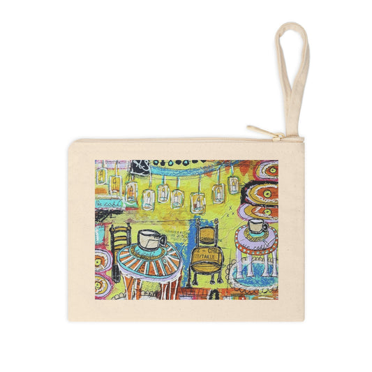 Pouch & Coin Purses - French Cafe Design, France inspired, French Coffee House Art