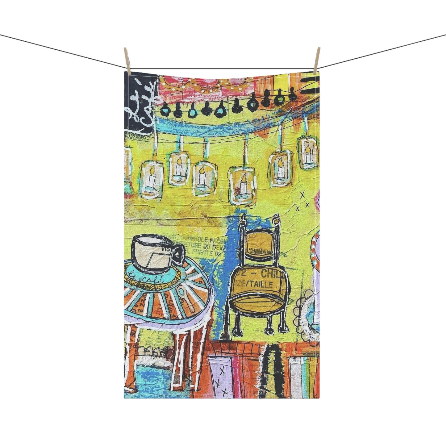 Kitchen Towel - French inspired, French Cafe Design, Coffee House Art