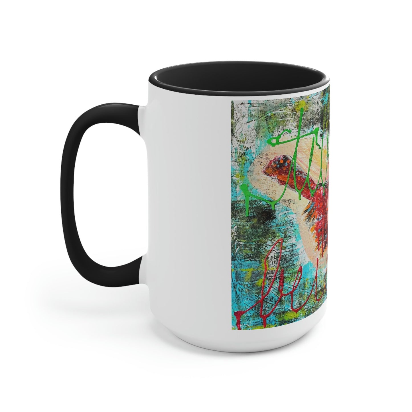 Tweet Birdie, Bird Art - Two-Tone Coffee Mugs, 15oz