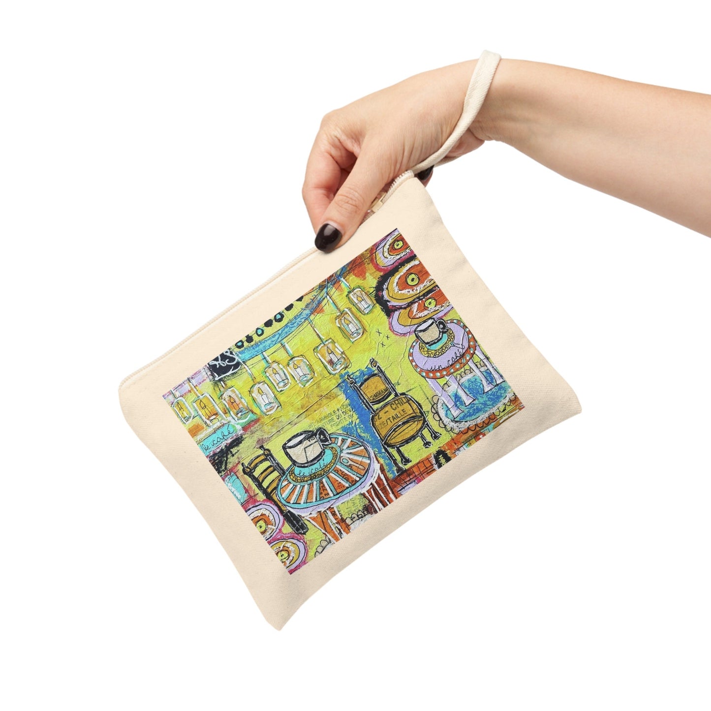 Pouch & Coin Purses - French Cafe Design, France inspired, French Coffee House Art