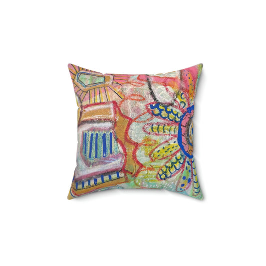Over the Horizon Abstract Art - Spun Polyester Square Pillow