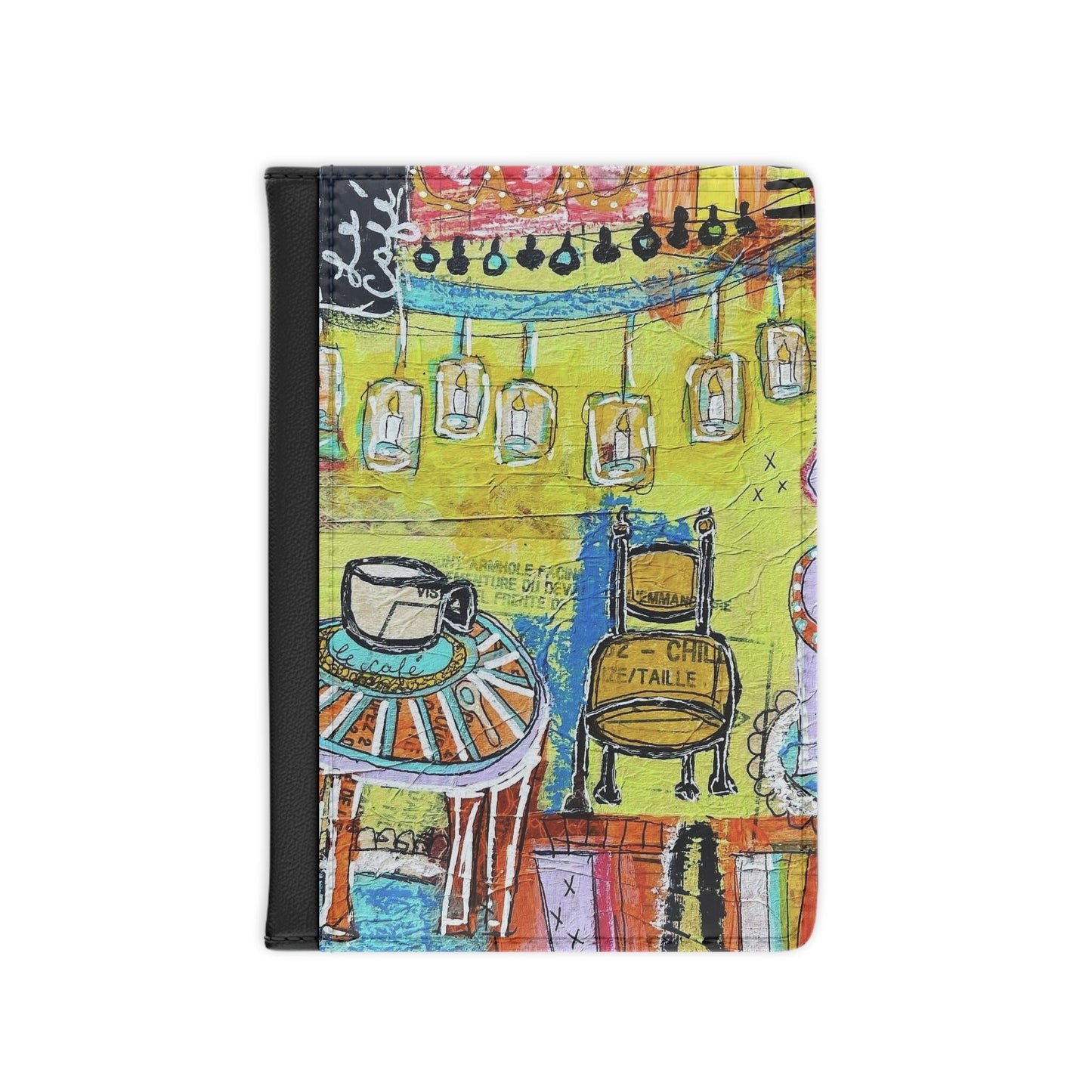 Passport Cover - French Cafe Design, France inspired, Coffee House Art