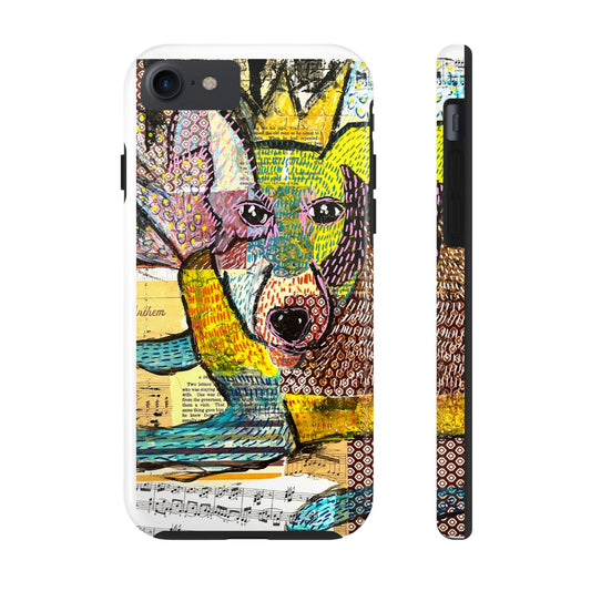 Tough Phone Cases - Mixed Media Dog Design, dog, i love dogs, doggo, dog design