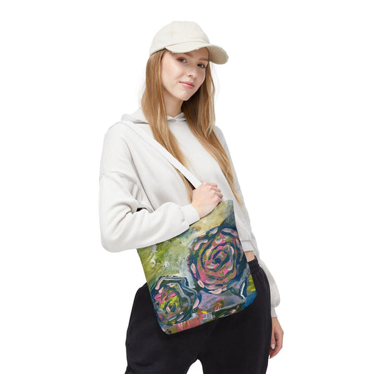 Floral Art Tote Bag, Stylish Shopping Bag, Eco-Friendly Gift, Summer Accessory, Art Lover's Tote, Beach or Gym Bag