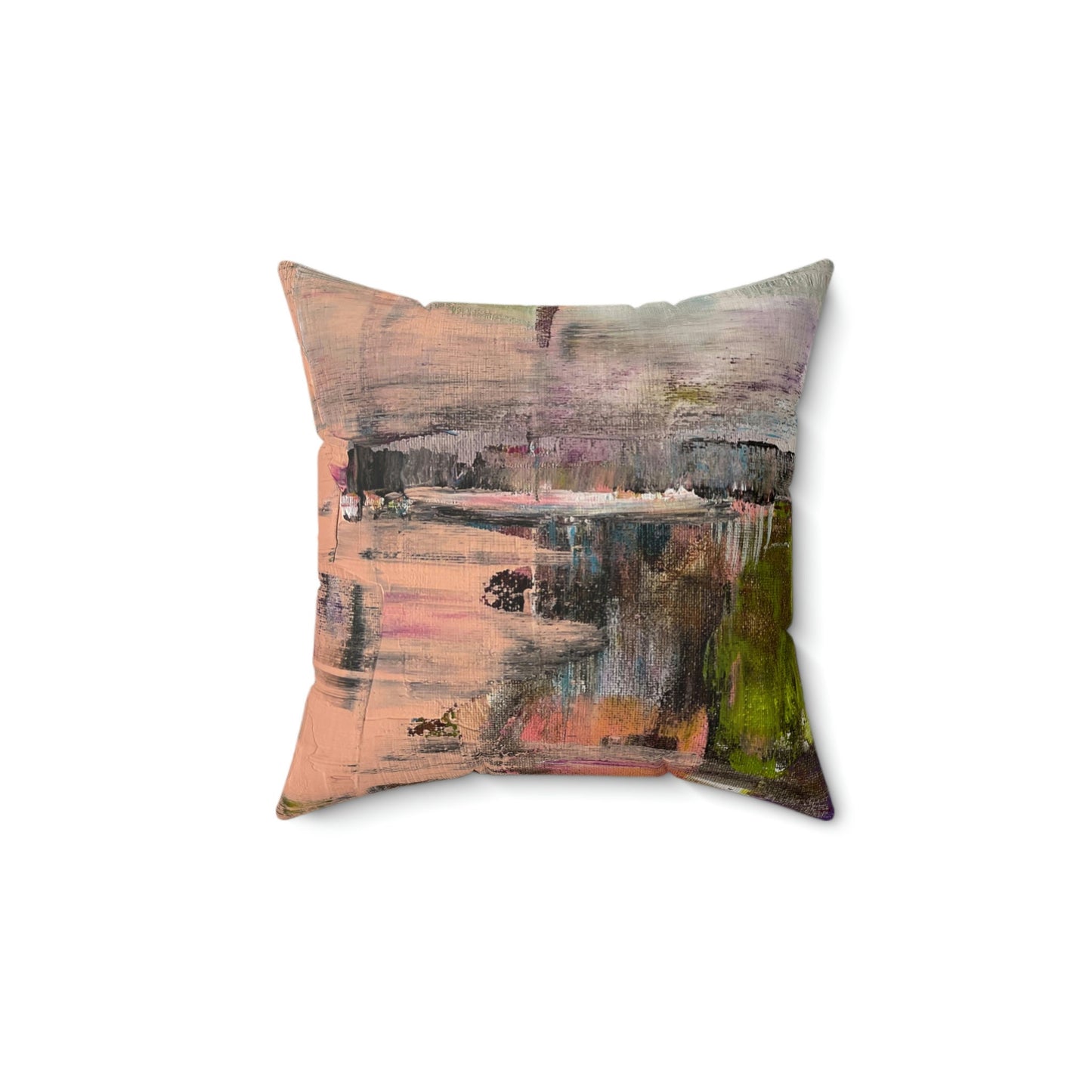 La Vie Vibrante Abstract Art - Spun Polyester Square Pillow