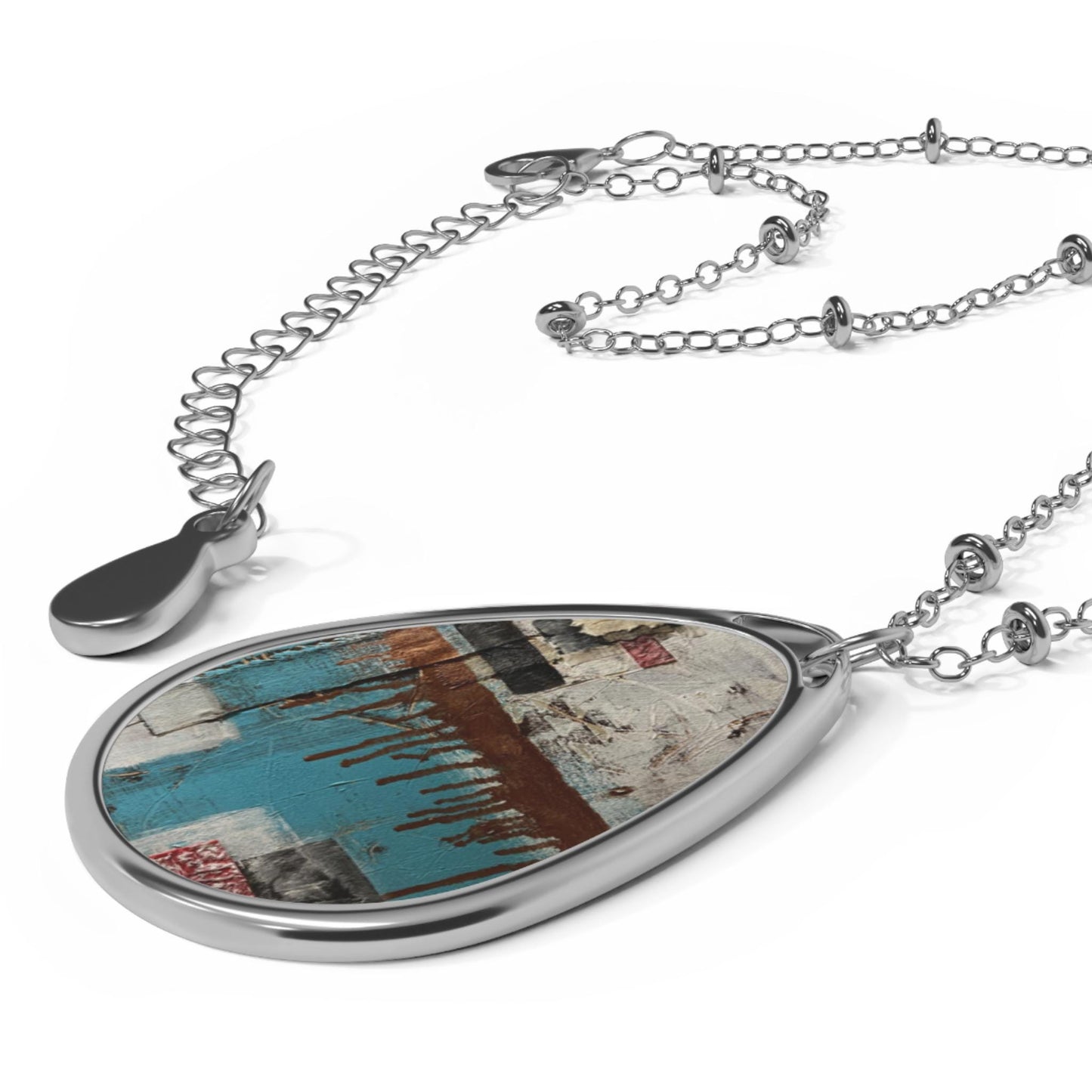 Artistic Oval Necklace - Unique Jewelry, Gift for Her, Boho Chic Accessory, Layering Necklace, Fashion Statement Piece