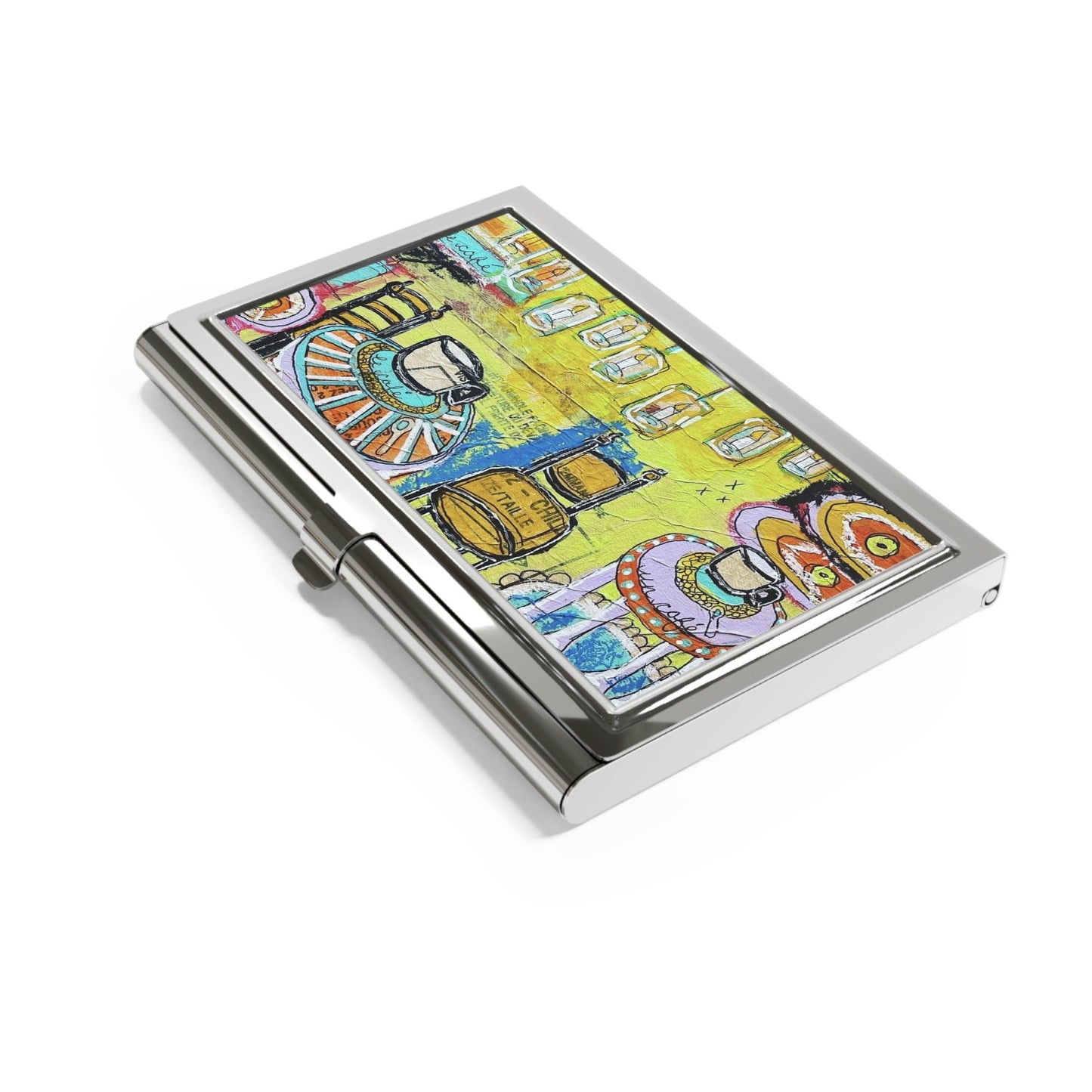 French Cafe Design, France inspired, French coffee house art - Business Card Holder