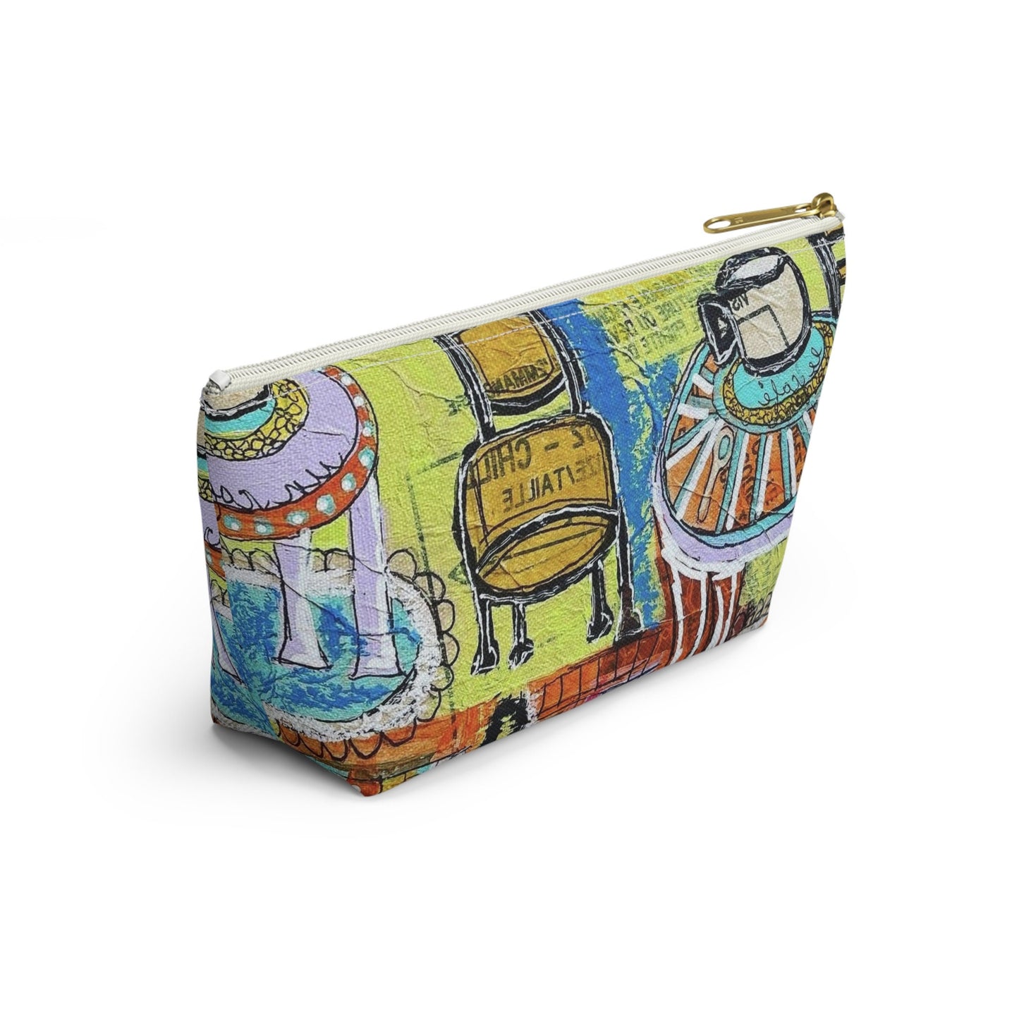 French cafe design, France inspired, Coffee House Art - Accessory Pouch w T-bottom