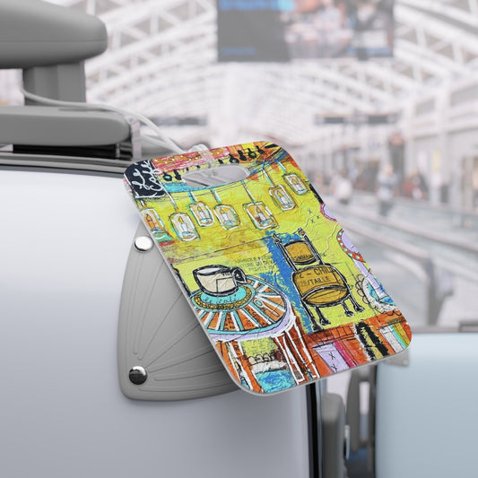 French Cafe Design, France inspired, Coffee House Design - Luggage Tags