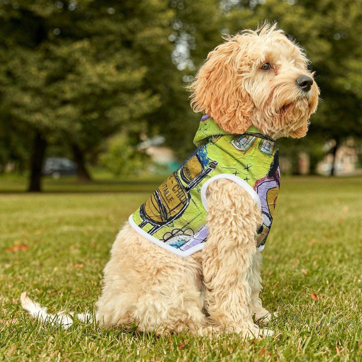 French Cafe Art, Coffee House Art - Pet Fashion Hoodie