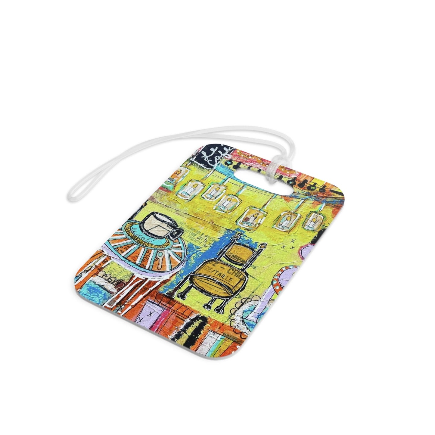 French Cafe Design, France inspired, Coffee House Design - Luggage Tags